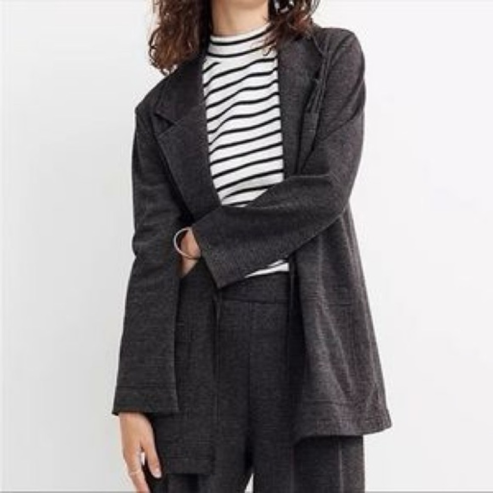 Madewell Oversized Knit Blazer in Glen Plaid size XS